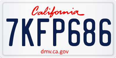 CA license plate 7KFP686