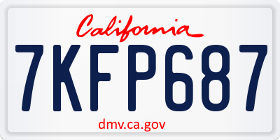 CA license plate 7KFP687