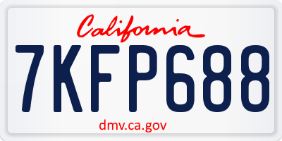 CA license plate 7KFP688