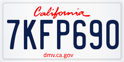 CA license plate 7KFP690