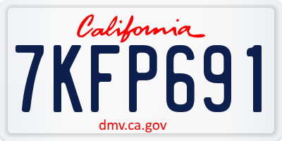 CA license plate 7KFP691