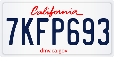 CA license plate 7KFP693