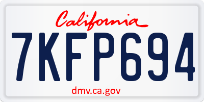 CA license plate 7KFP694