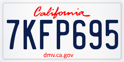 CA license plate 7KFP695