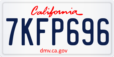 CA license plate 7KFP696