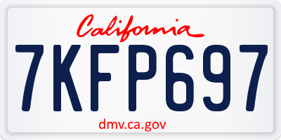 CA license plate 7KFP697