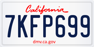 CA license plate 7KFP699
