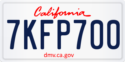 CA license plate 7KFP700