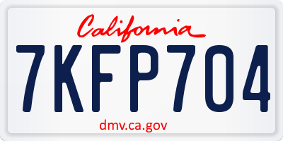 CA license plate 7KFP704