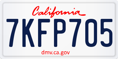 CA license plate 7KFP705