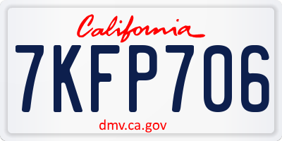 CA license plate 7KFP706