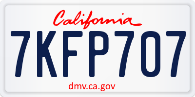 CA license plate 7KFP707