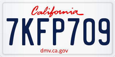 CA license plate 7KFP709