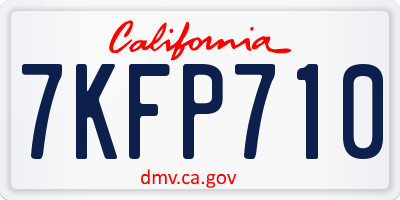 CA license plate 7KFP710