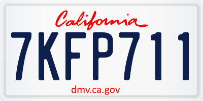 CA license plate 7KFP711