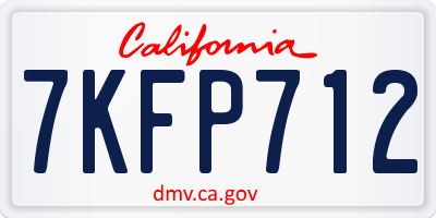 CA license plate 7KFP712