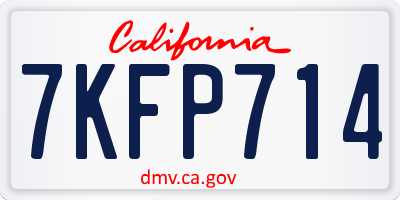 CA license plate 7KFP714
