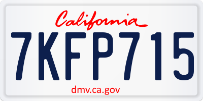 CA license plate 7KFP715