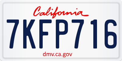 CA license plate 7KFP716