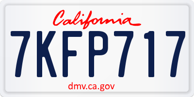 CA license plate 7KFP717