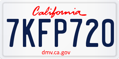CA license plate 7KFP720