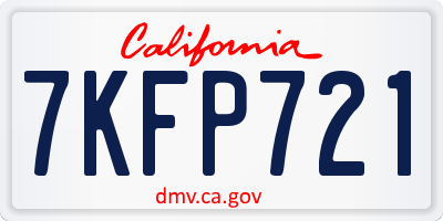 CA license plate 7KFP721