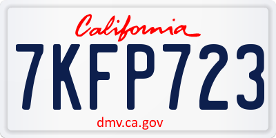 CA license plate 7KFP723