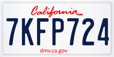 CA license plate 7KFP724