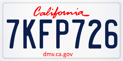 CA license plate 7KFP726