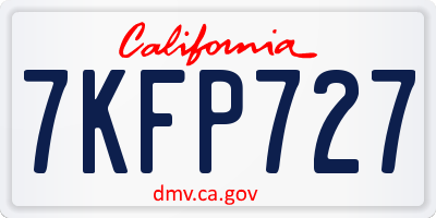 CA license plate 7KFP727
