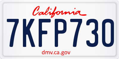 CA license plate 7KFP730