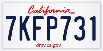 CA license plate 7KFP731