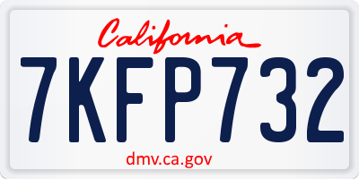 CA license plate 7KFP732