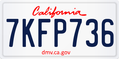 CA license plate 7KFP736