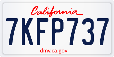 CA license plate 7KFP737