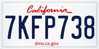 CA license plate 7KFP738