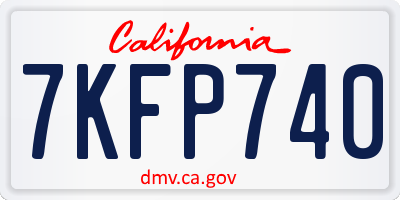 CA license plate 7KFP740