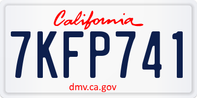 CA license plate 7KFP741