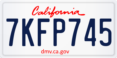 CA license plate 7KFP745