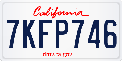 CA license plate 7KFP746