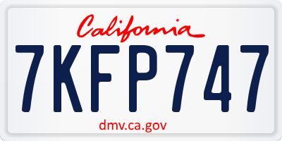 CA license plate 7KFP747