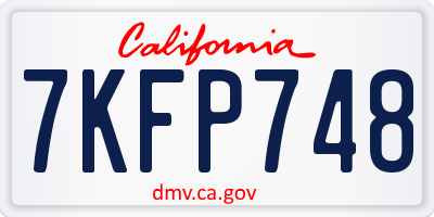 CA license plate 7KFP748