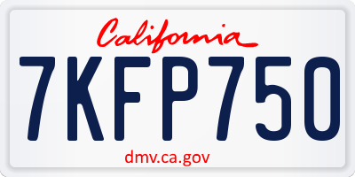 CA license plate 7KFP750
