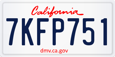 CA license plate 7KFP751