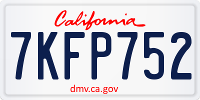 CA license plate 7KFP752