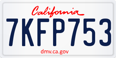 CA license plate 7KFP753