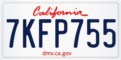 CA license plate 7KFP755
