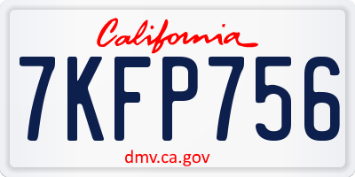 CA license plate 7KFP756