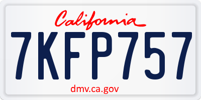 CA license plate 7KFP757