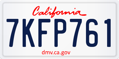 CA license plate 7KFP761